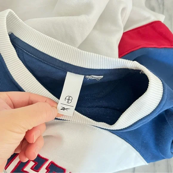 Anine Bing x Reebok Oversized Sweatshirt Collegiate Colorblock Crewneck - Picture 7 of 8